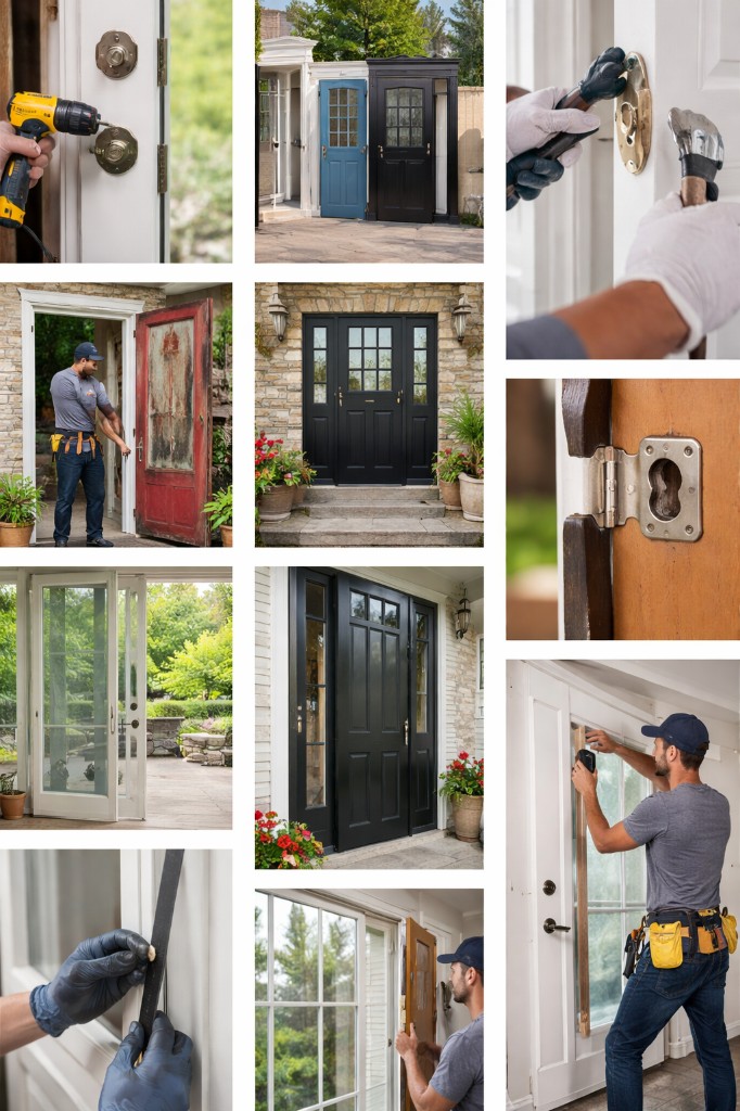 Door installation and repair: locks, hinges, weatherstripping, and exterior doors
