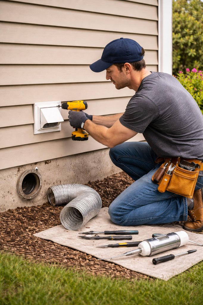 Dryer vent installation and cleaning