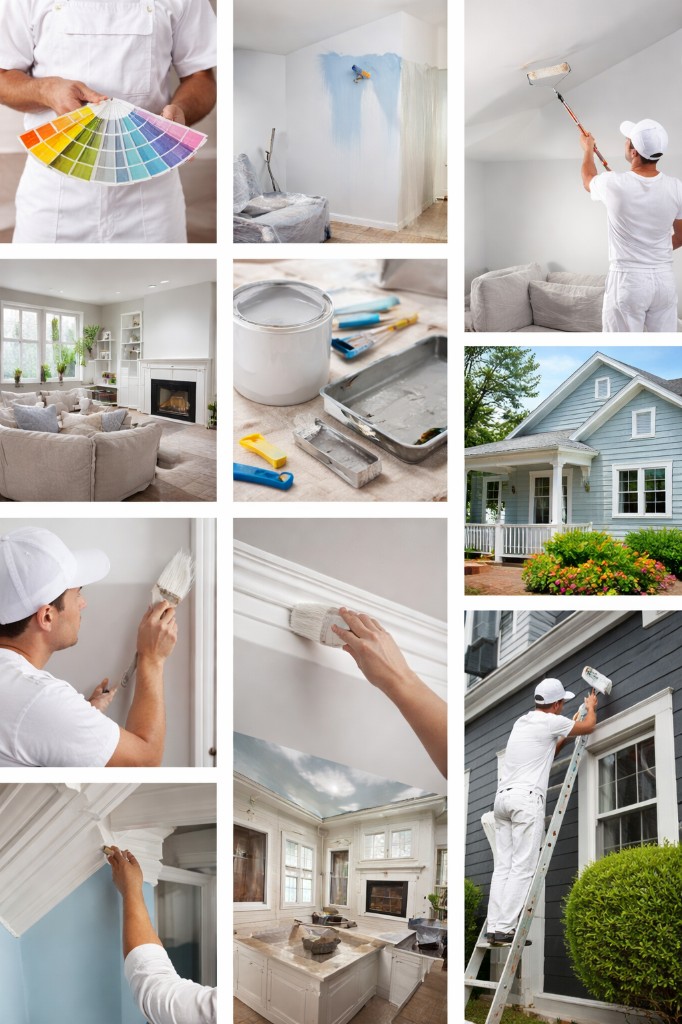 Interior and exterior painting: prep, rollers, trim, ceilings, and finished spaces